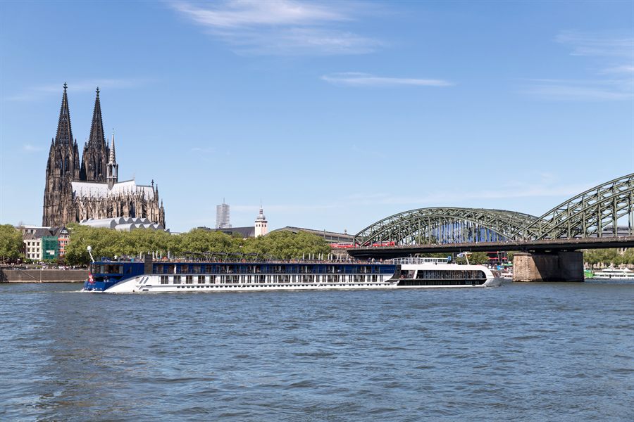 River cruise ship underway